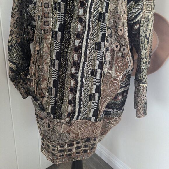 VTG The Icing Sweater Patchwork Metallic Maximalist Rock Boho Whimsigoth Y2K - Picture 7 of 7